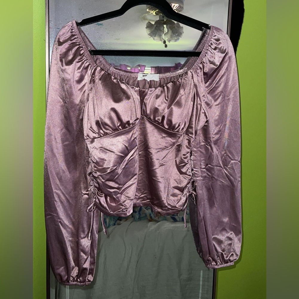 Satin FEEL corset type shirt Size Large